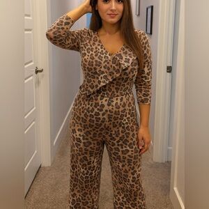 Jorge Perez Leopard Print Jumpsuit